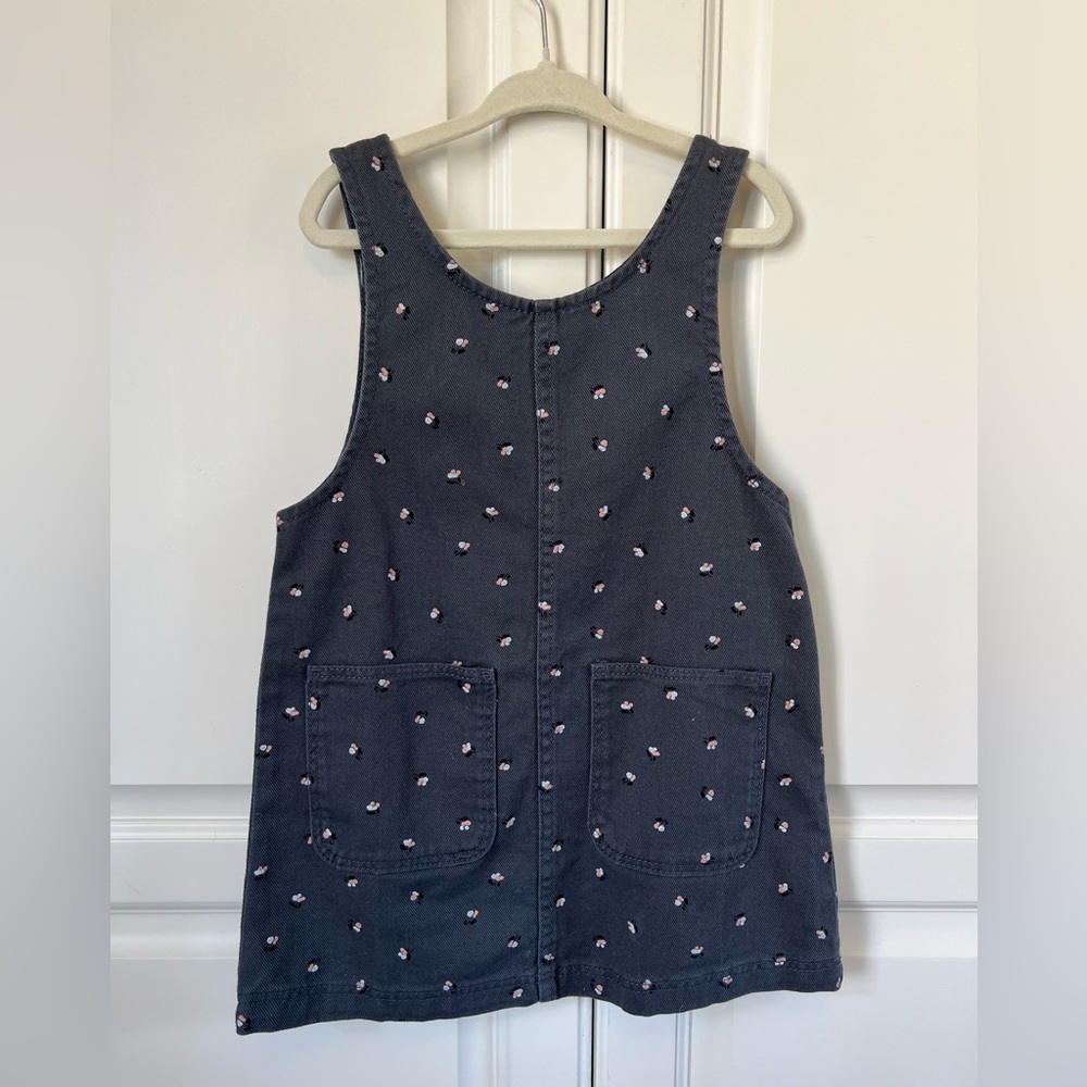 H&M gray and pink floral denim jumper - size 3T